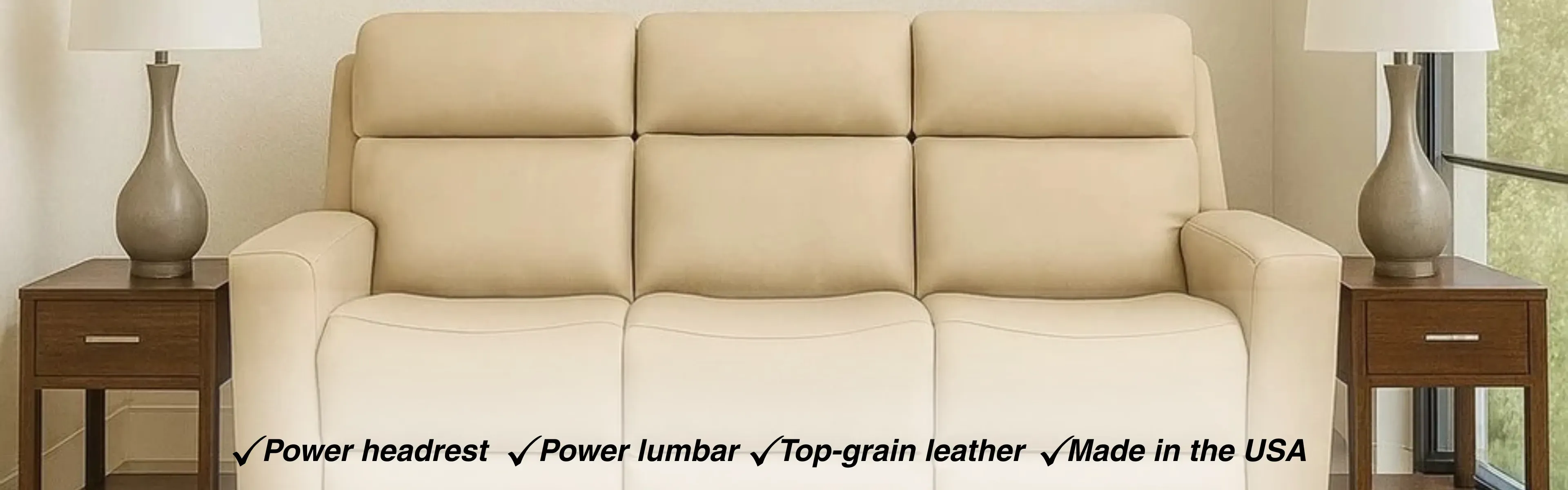 top grain leather sofa power lumbar